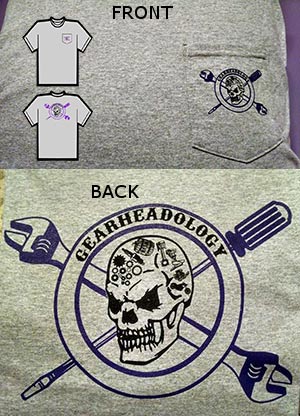 Gray shirt with Full Back Logo and Front Pocket Logo